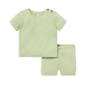 Janie And Jack Girls  Ribbed Knit Matching Set, Green